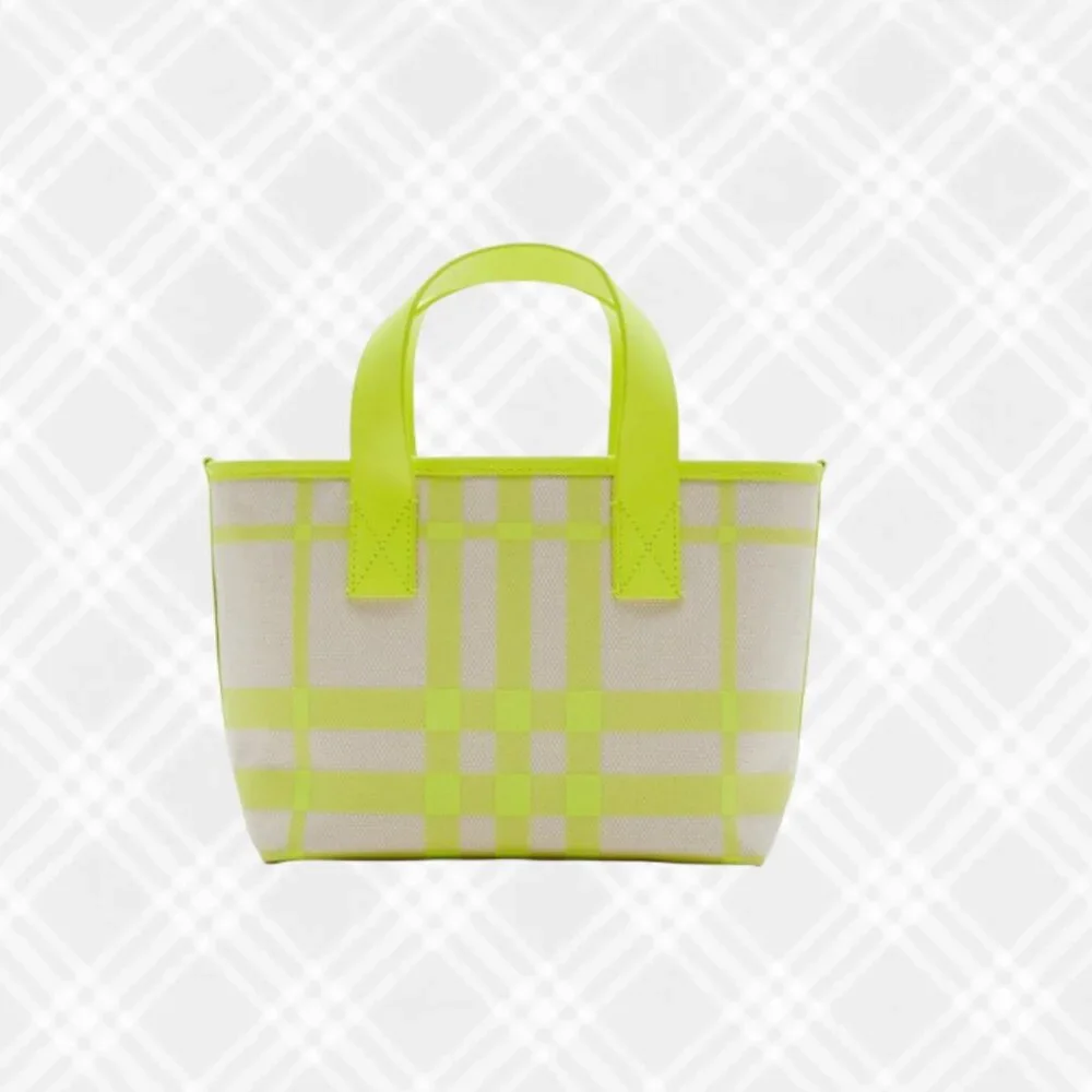 BURBERRY Check Tote- Vivid Lime - Picture 16 of 16
